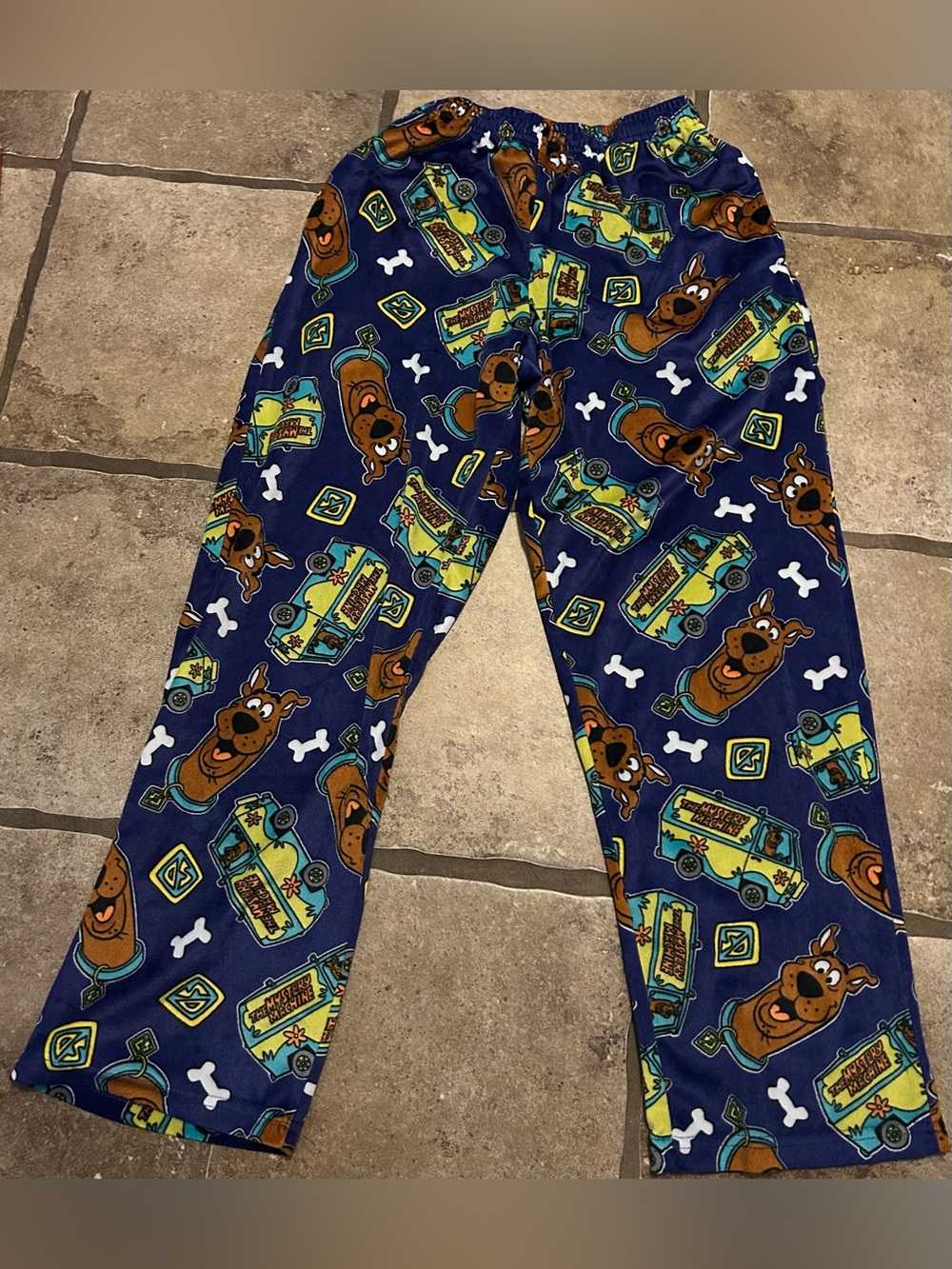 Scooby Doo Men's Small Pajama Pants Blue Purple Graphic Cartoon Fleece Soft